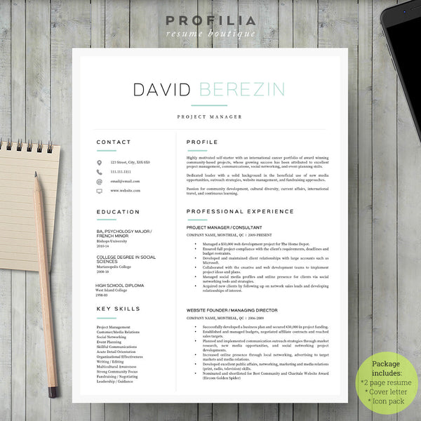 Modern Resume & Cover Letter Template --- Editable word format (#22)