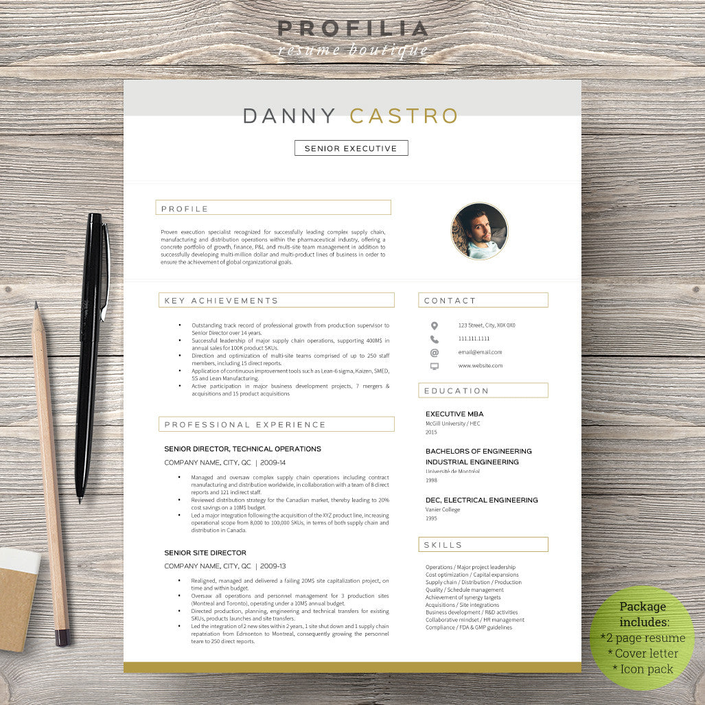 Modern Resume & Cover Letter Template --- Editable word format (#23)