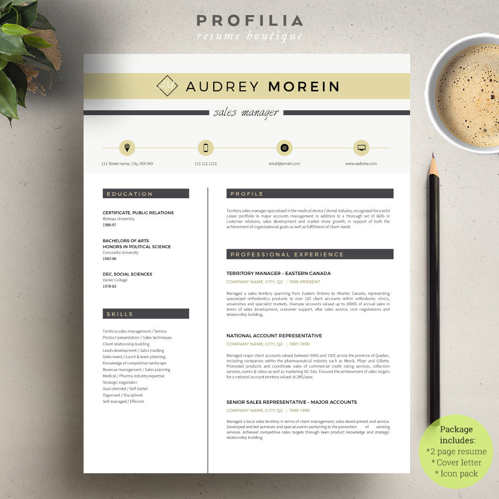 Modern Resume & Cover Letter Template --- Editable word format (#21)