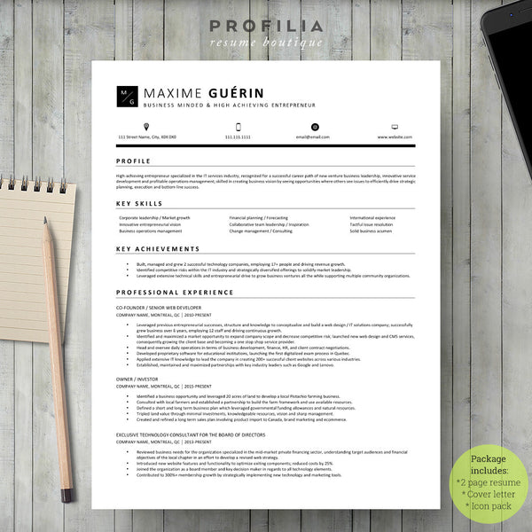 Modern Resume & Cover Letter Template --- Editable word format (#36)