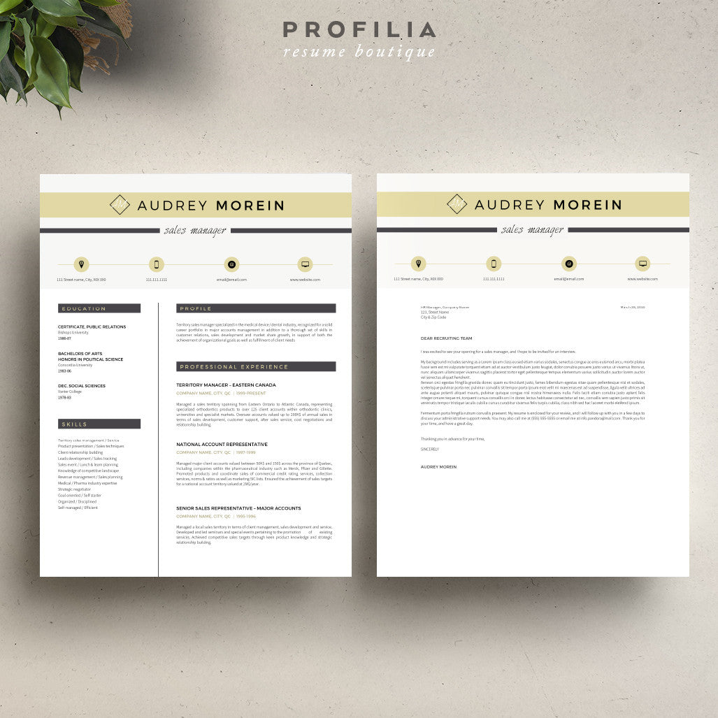 Modern Resume & Cover Letter Template --- Editable word format (#21)