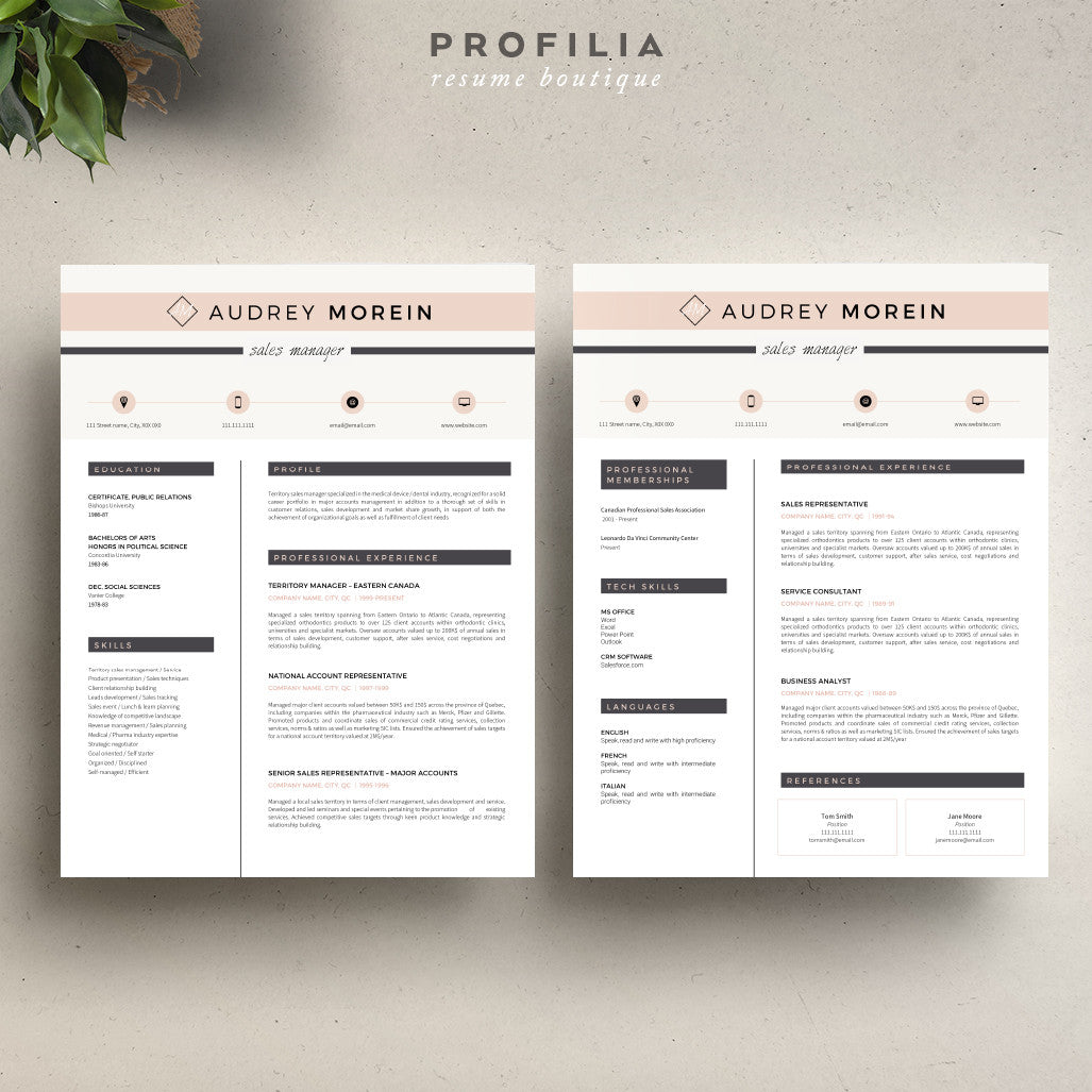 Modern Resume & Cover Letter Template --- Editable word format (#21)