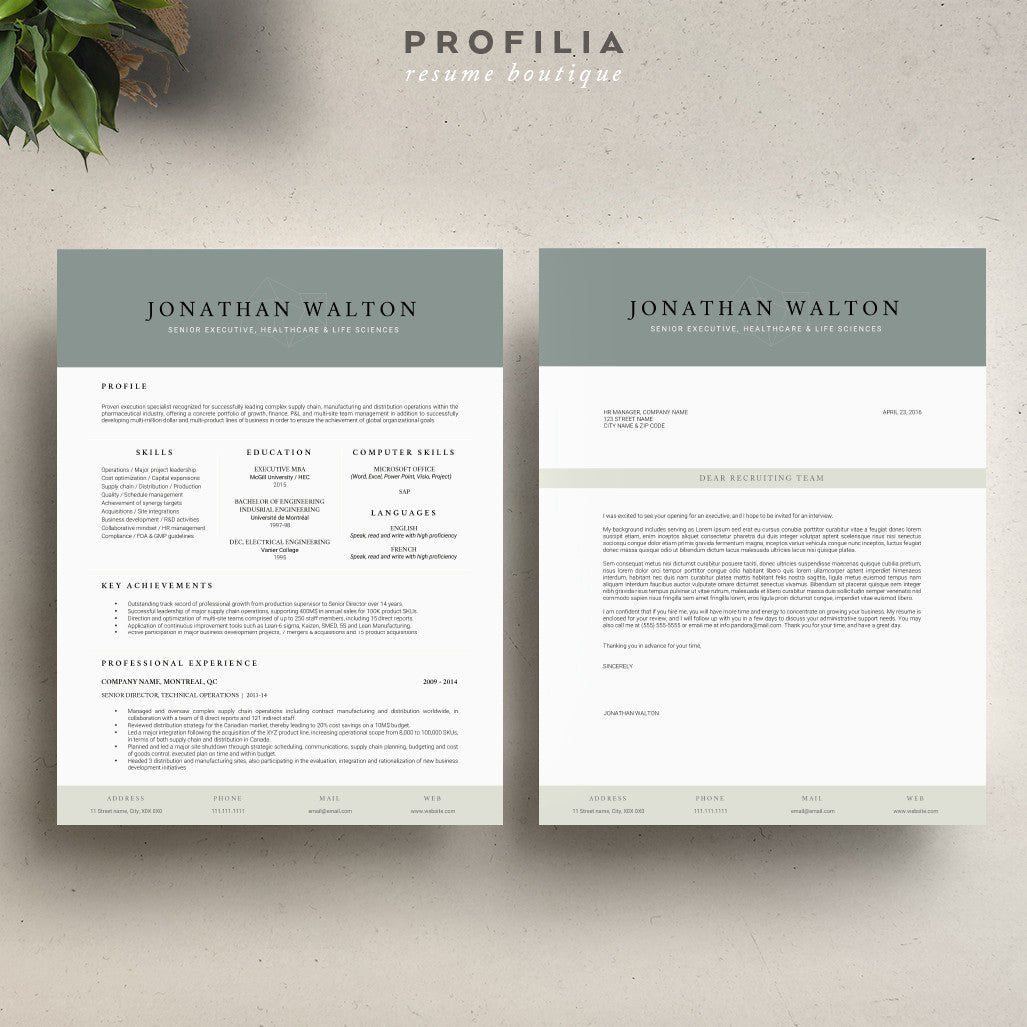 Modern Resume & Cover Letter Template --- Editable word format (#15)