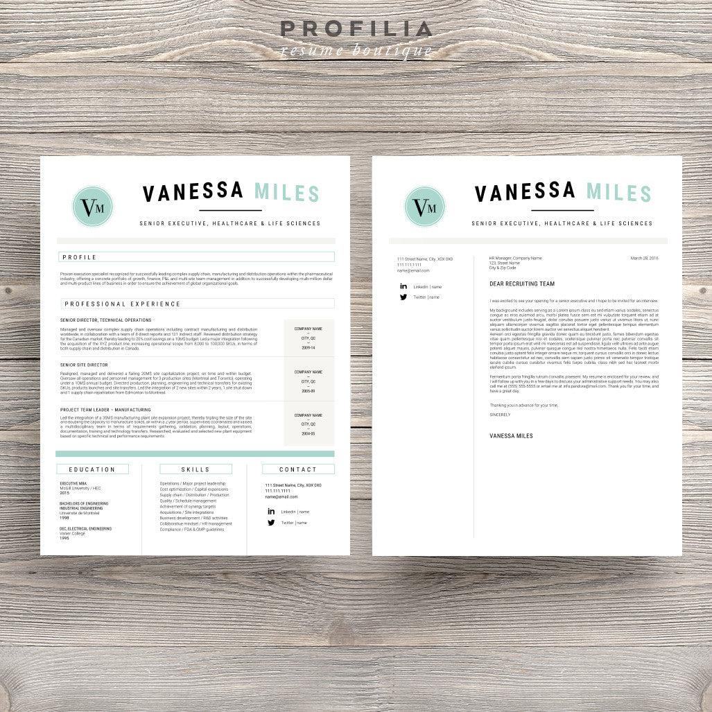 Modern Resume & Cover Letter Template --- Editable word format (#19)