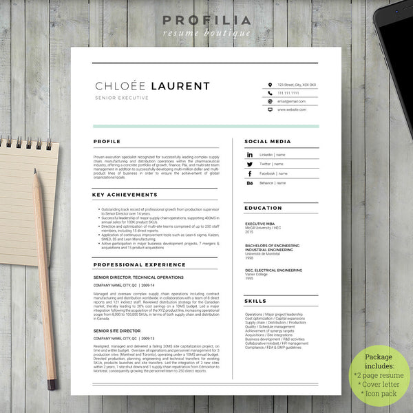 Modern Resume & Cover Letter Template --- Editable word format (#25)