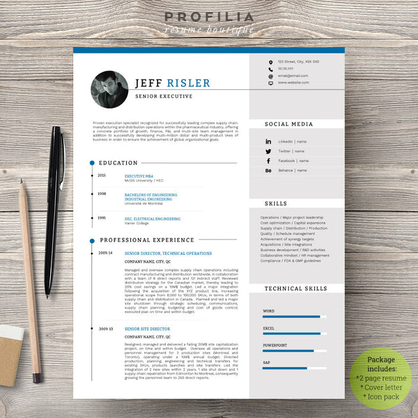 Modern Resume & Cover Letter Template --- Editable word format (#28)