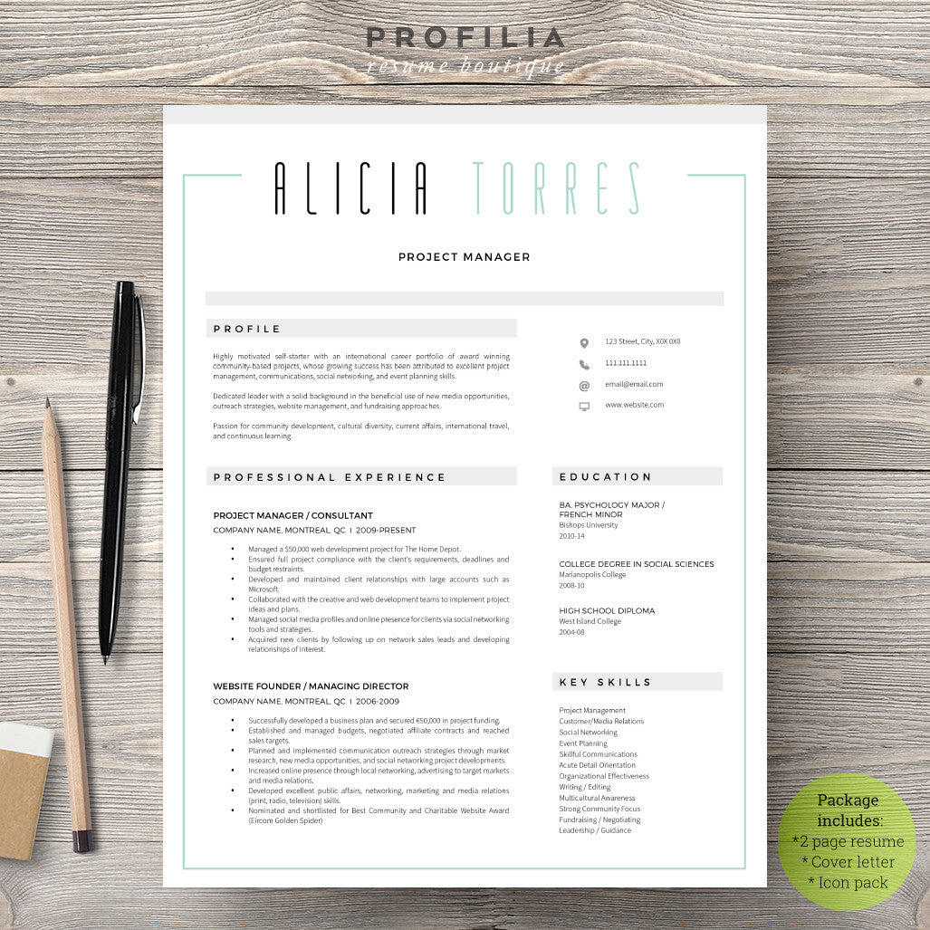 Modern Resume & Cover Letter Template --- Editable word format (#31)