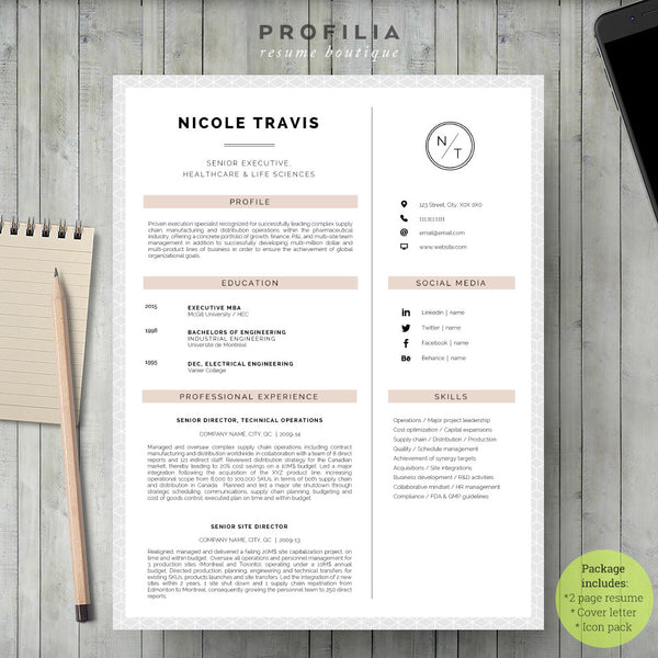 Modern Resume & Cover Letter Template --- Editable word format (#34)