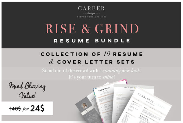 Rise & Grind Resume Bundle - Resume & Cover Letter Templates