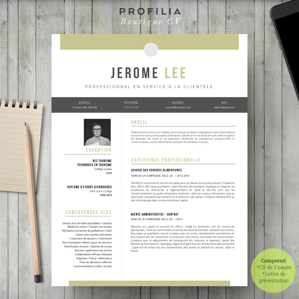 Modèle de CV et Lettre de présentation à télécharger --- Fichier en format Word modifiable (#18)