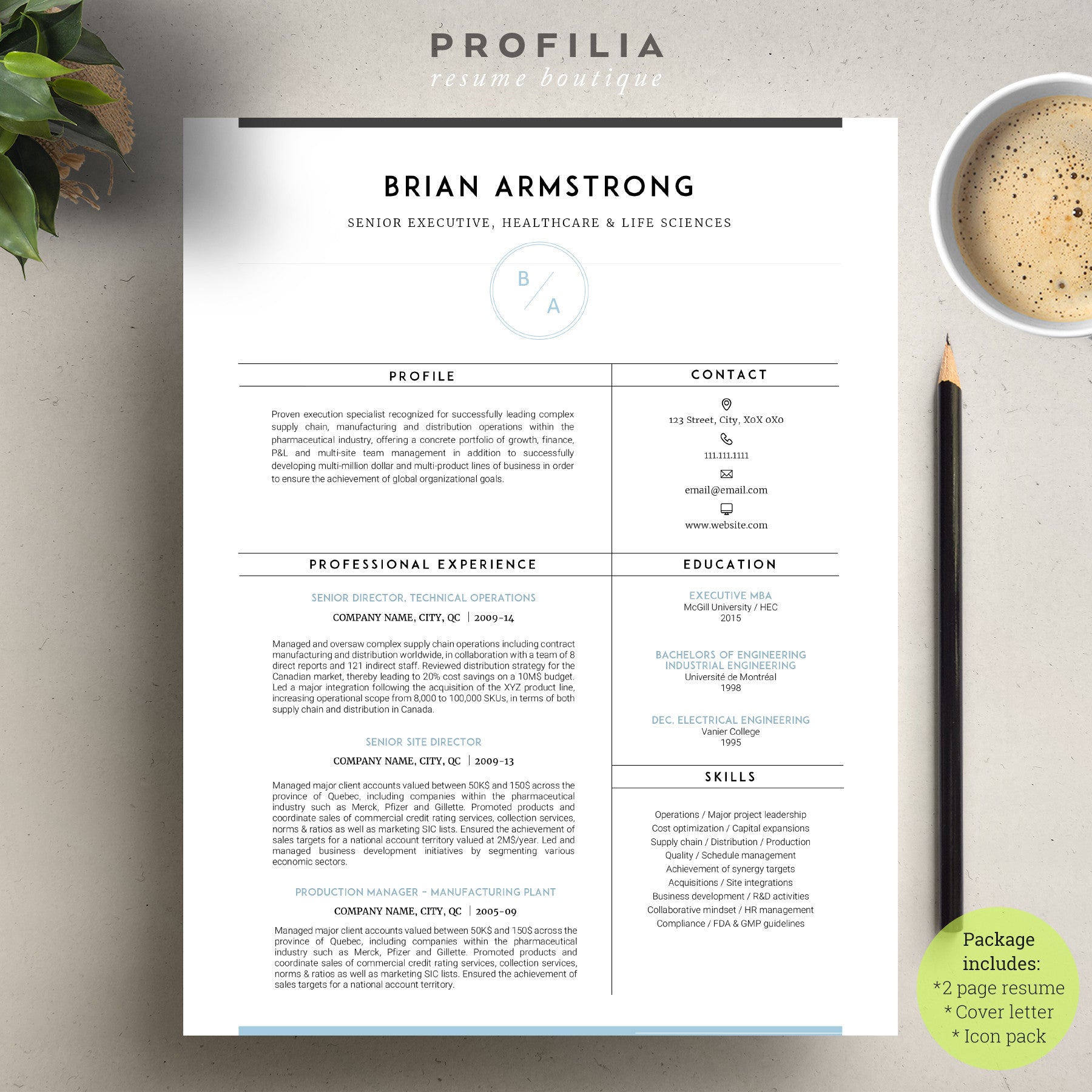 Modern Resume & Cover Letter Template --- Editable word format (#37)