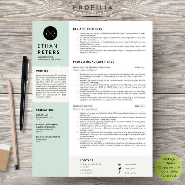 Modern Resume & Cover Letter Template --- Editable word format (#7)