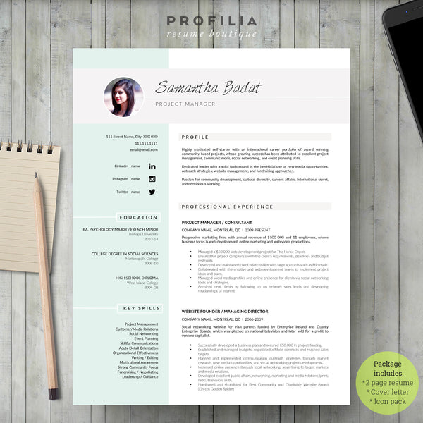 Modern Resume & Cover Letter Template --- Editable word format (#13)