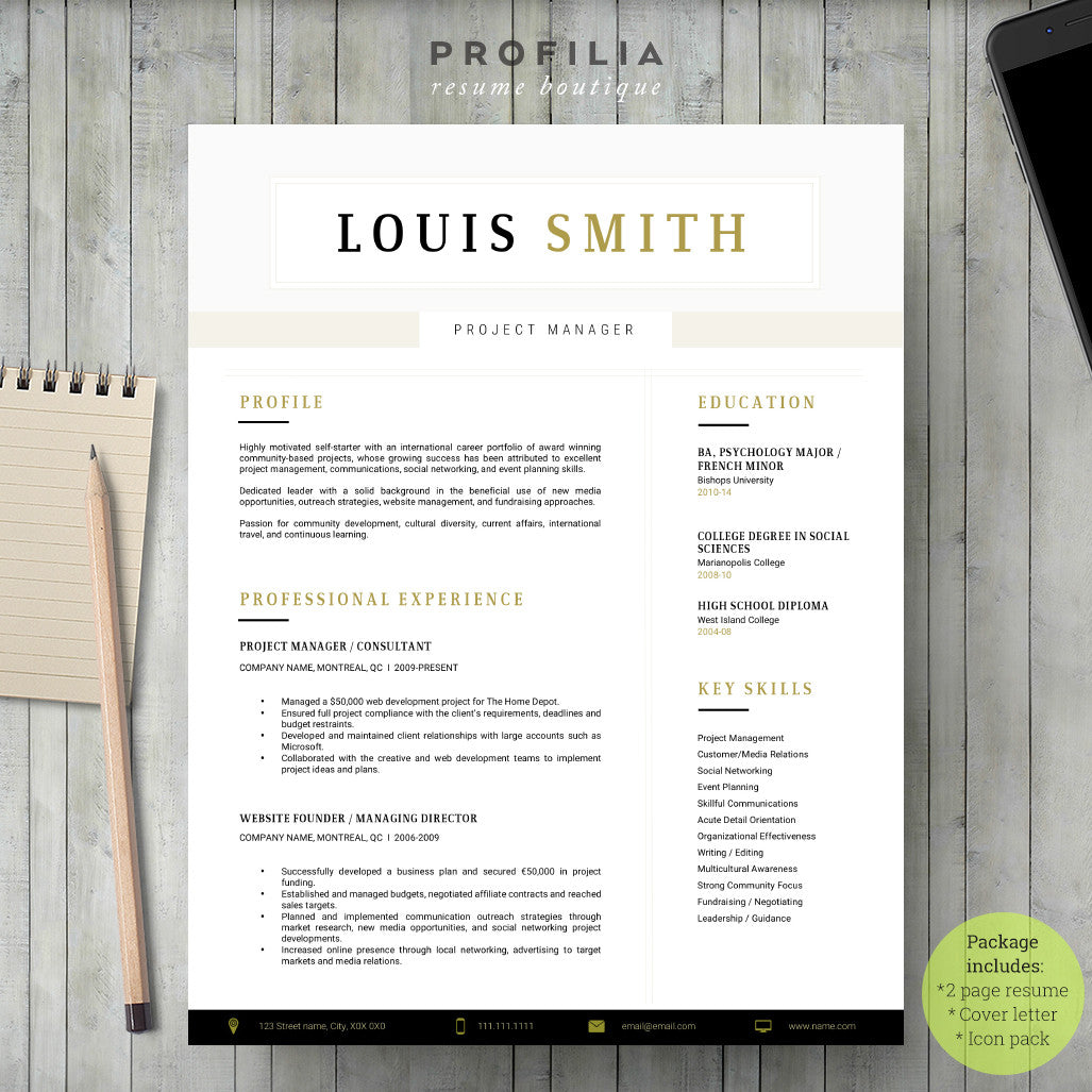 Modern Resume & Cover Letter Template --- Editable word format (#20)