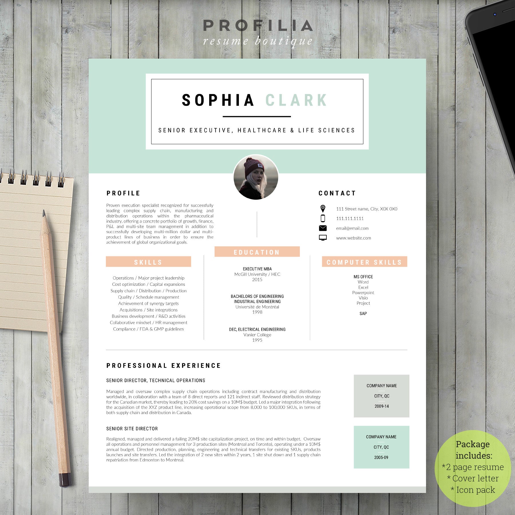 Modern Resume & Cover Letter Template --- Editable word format (#38)