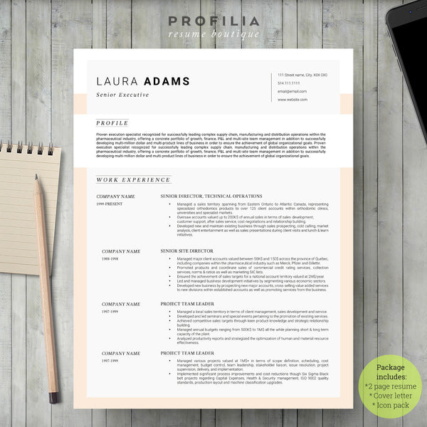 Modern Resume & Cover Letter Template --- Editable word format (#8)