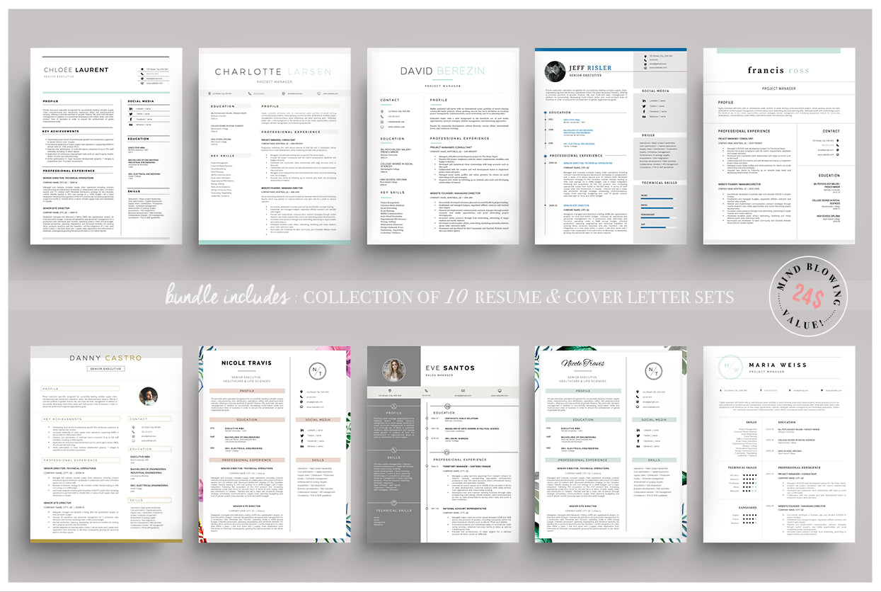 Rise & Grind Resume Bundle - Resume & Cover Letter Templates