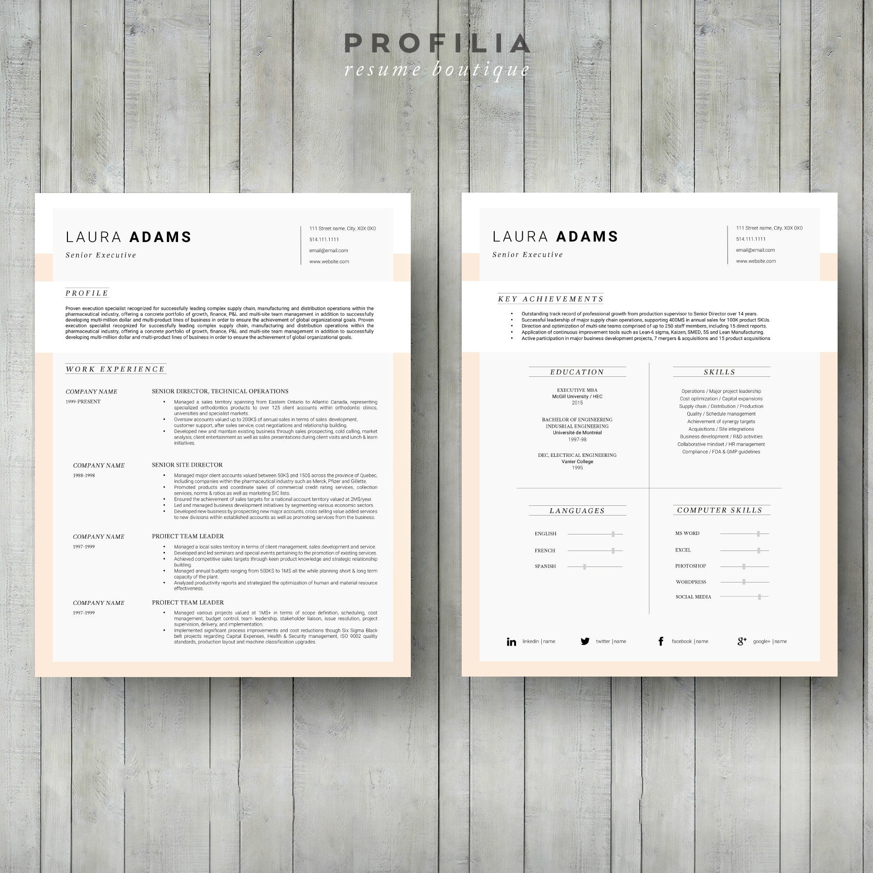 Modern Resume & Cover Letter Template --- Editable word format (#8)