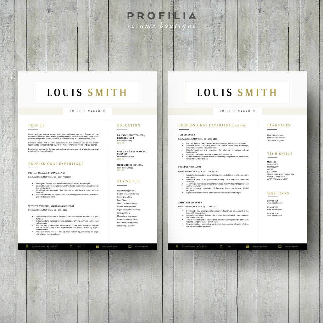 Modern Resume & Cover Letter Template --- Editable word format (#20)