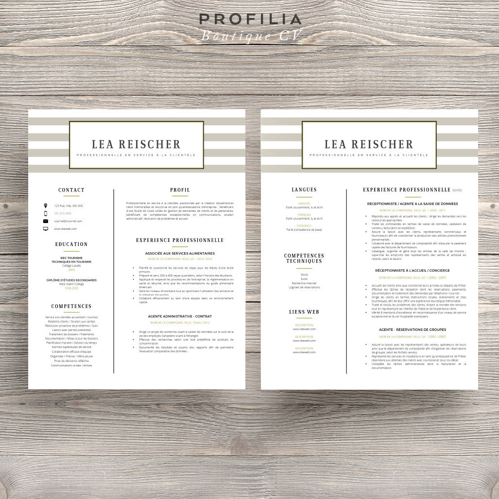 Modèle de CV et Lettre de présentation à télécharger --- Fichier en format Word modifiable (#16)
