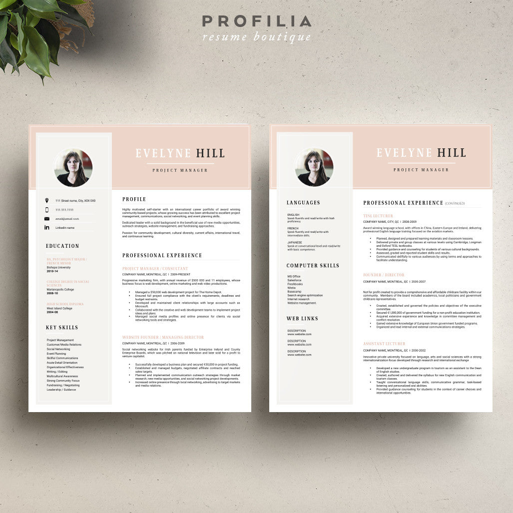 Modern Resume & Cover Letter Template --- Editable word format (#17)