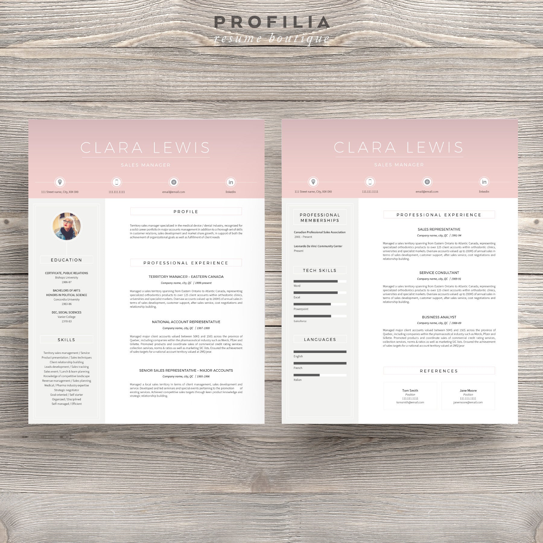 Modern Resume & Cover Letter Template --- Editable word format (#10)