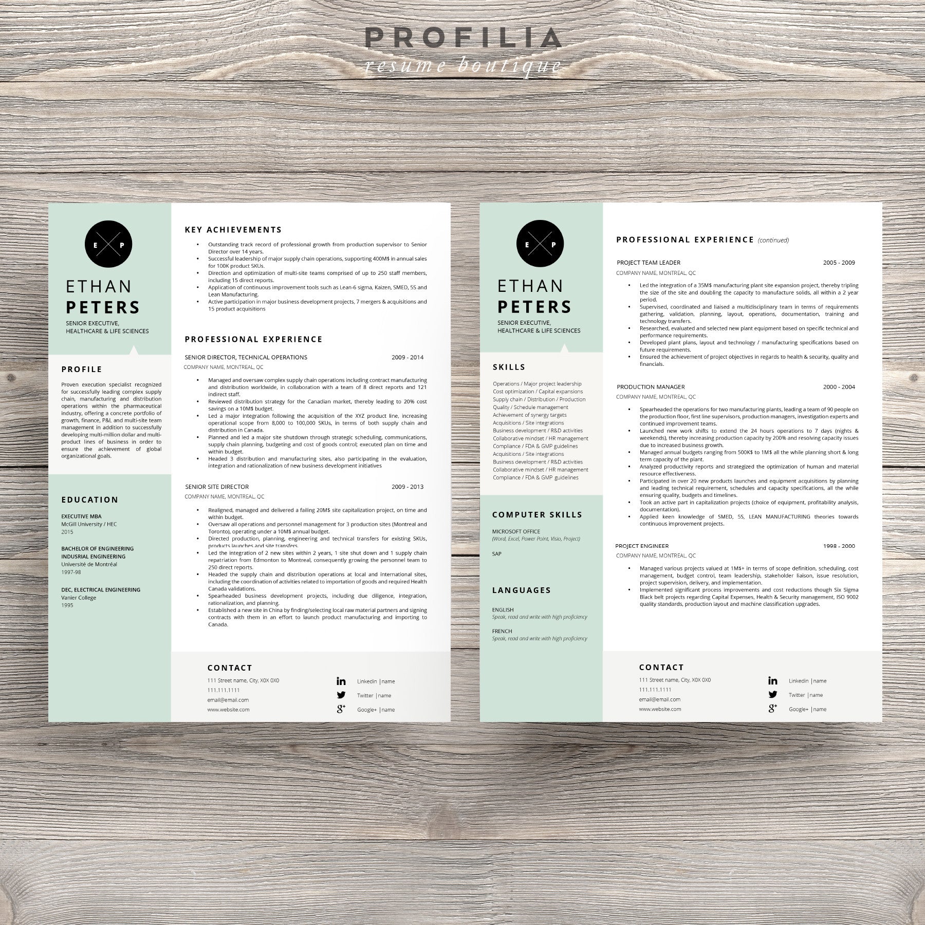 Modern Resume & Cover Letter Template --- Editable word format (#7)