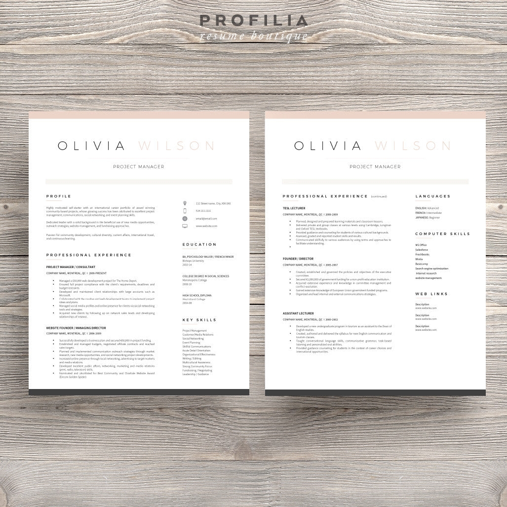 Modern Resume & Cover Letter Template --- Editable word format (#14)