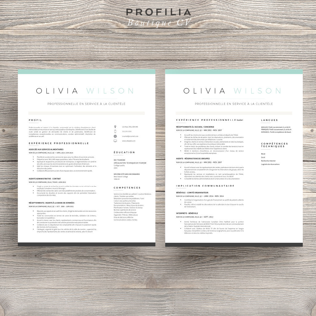 Modèle de CV et Lettre de présentation à télécharger --- Fichier en format Word modifiable (#12)