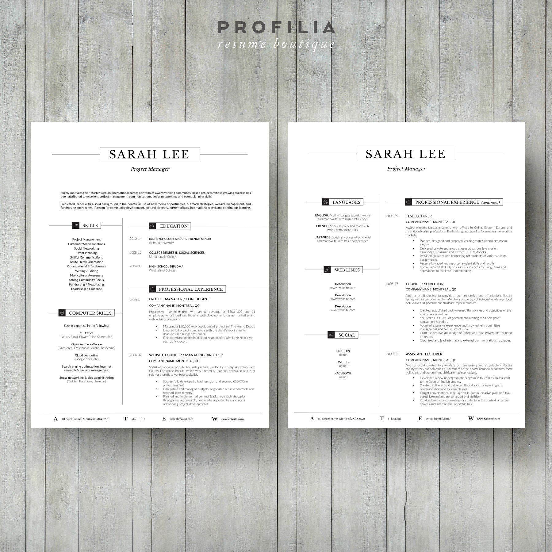 Modern Resume & Cover Letter Template --- Editable word format (#5)