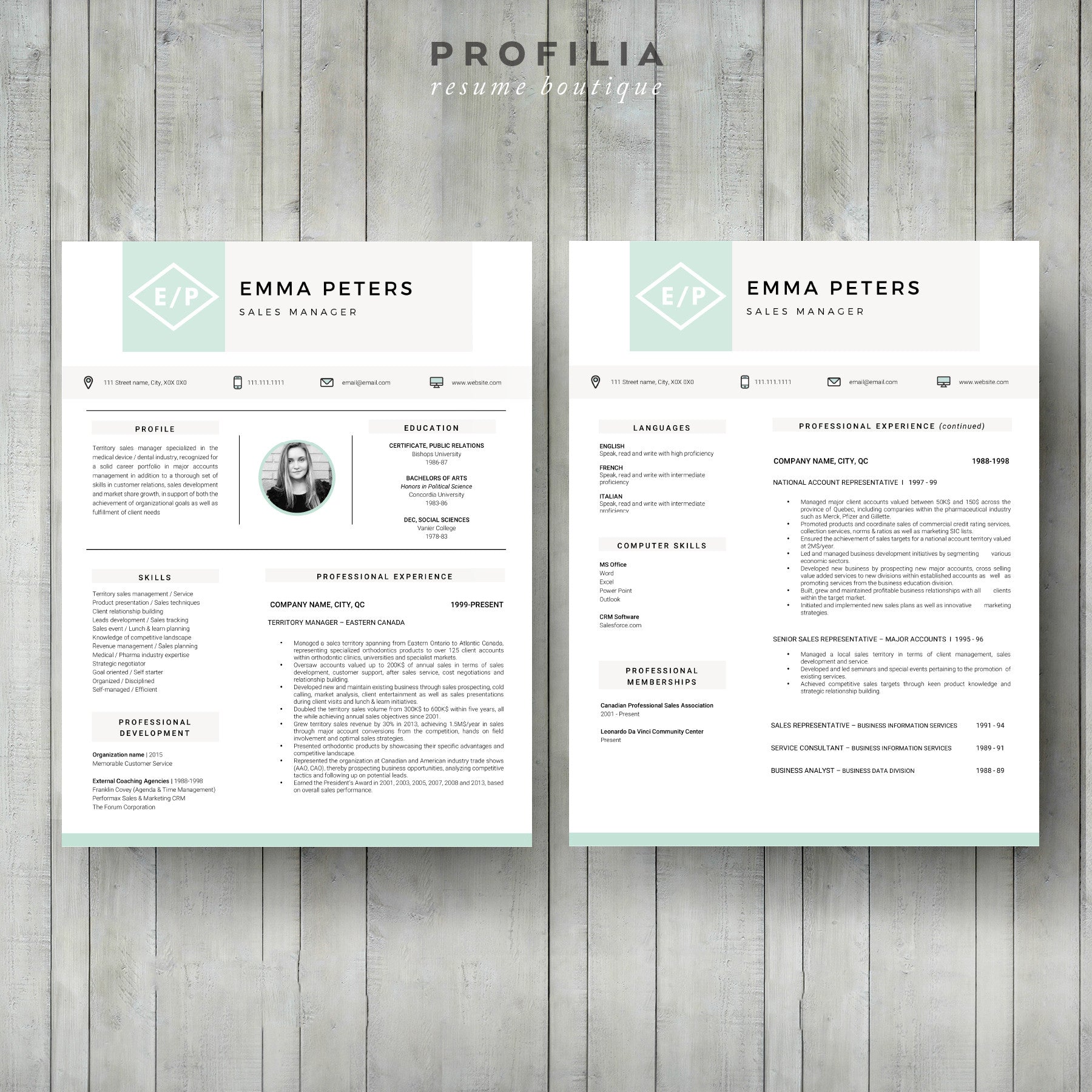 Modern Resume & Cover Letter Template --- Editable word format (#3)