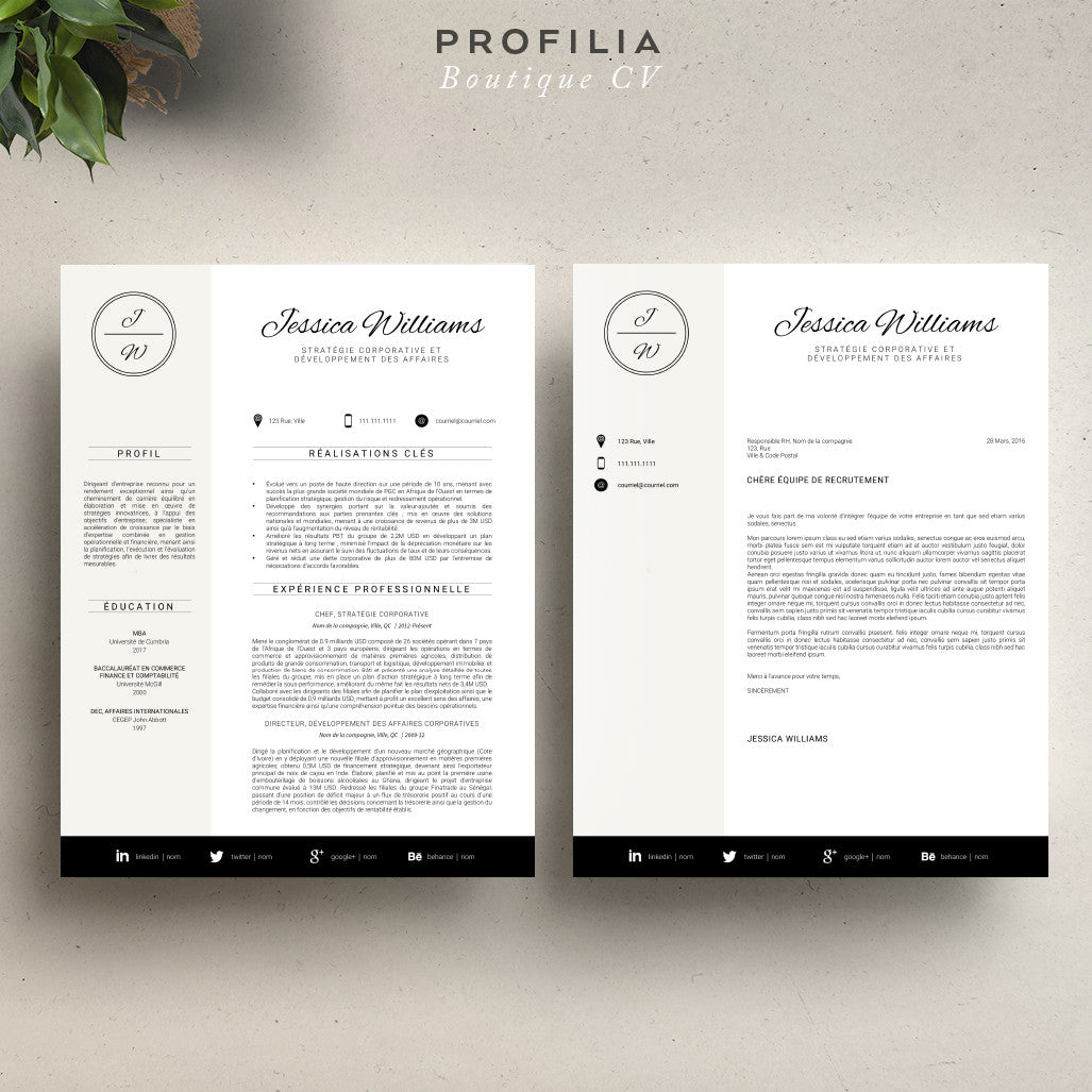 Modèle de CV et Lettre de présentation à télécharger --- Fichier en format Word modifiable (#11)
