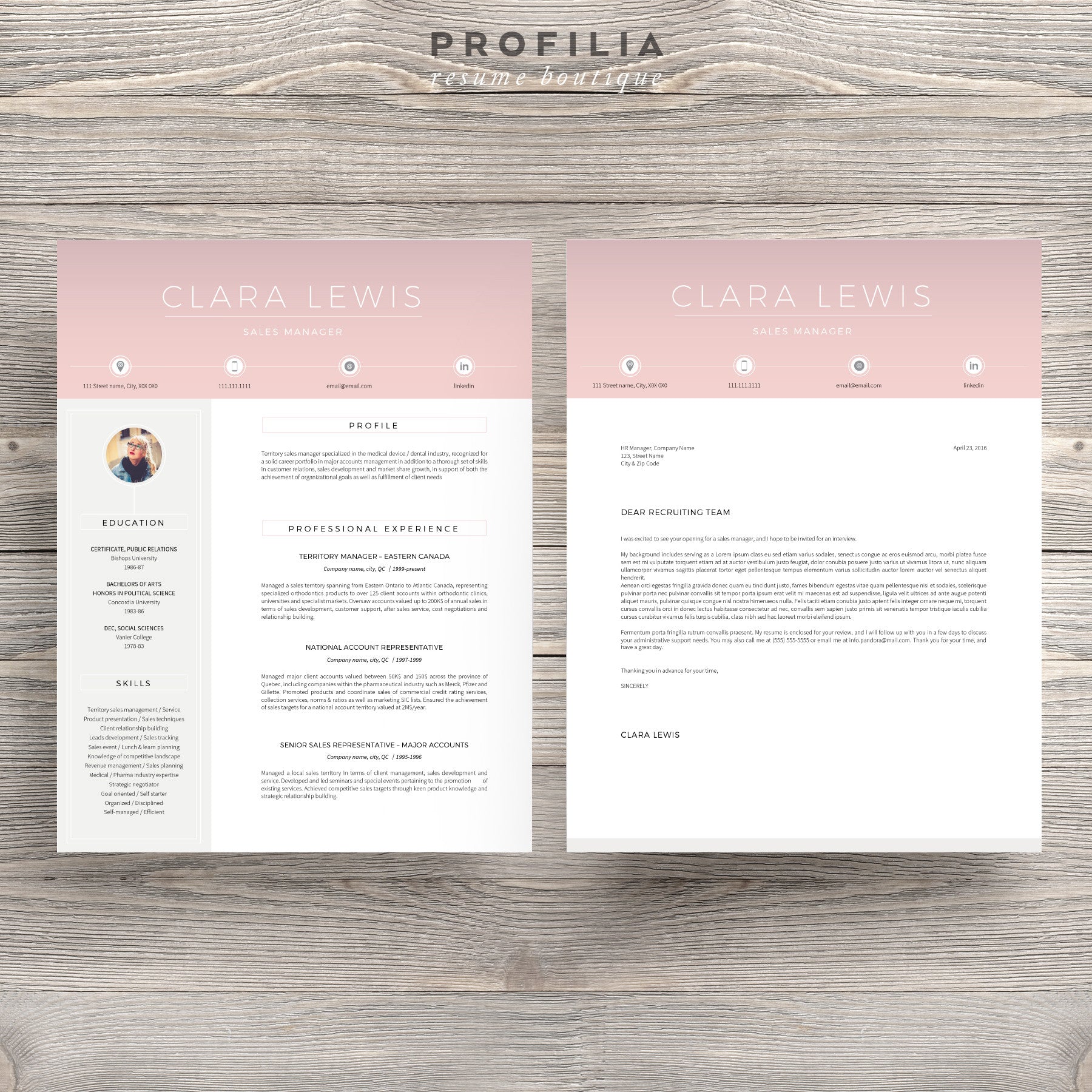 Modern Resume & Cover Letter Template --- Editable word format (#10)