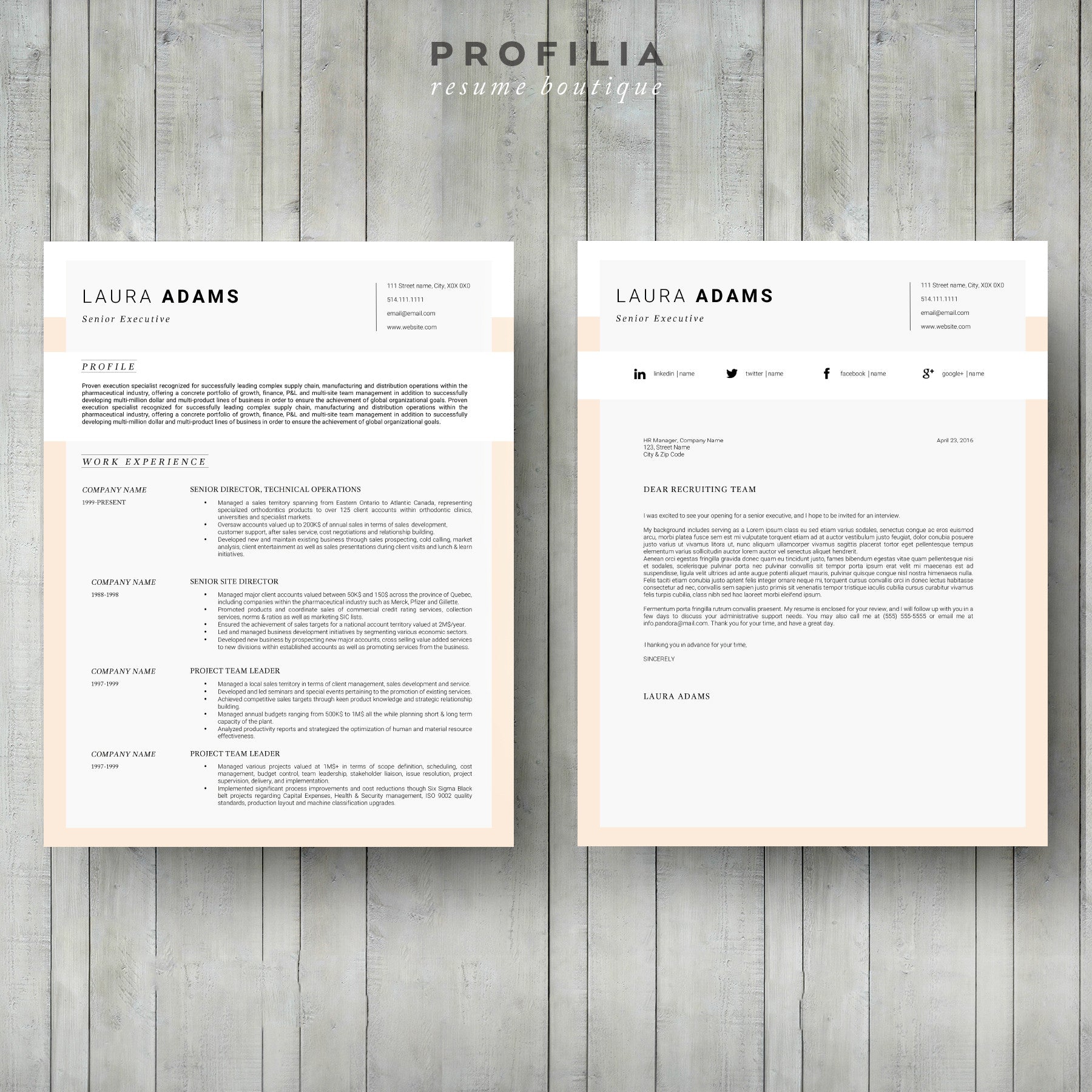 Modern Resume & Cover Letter Template --- Editable word format (#8)