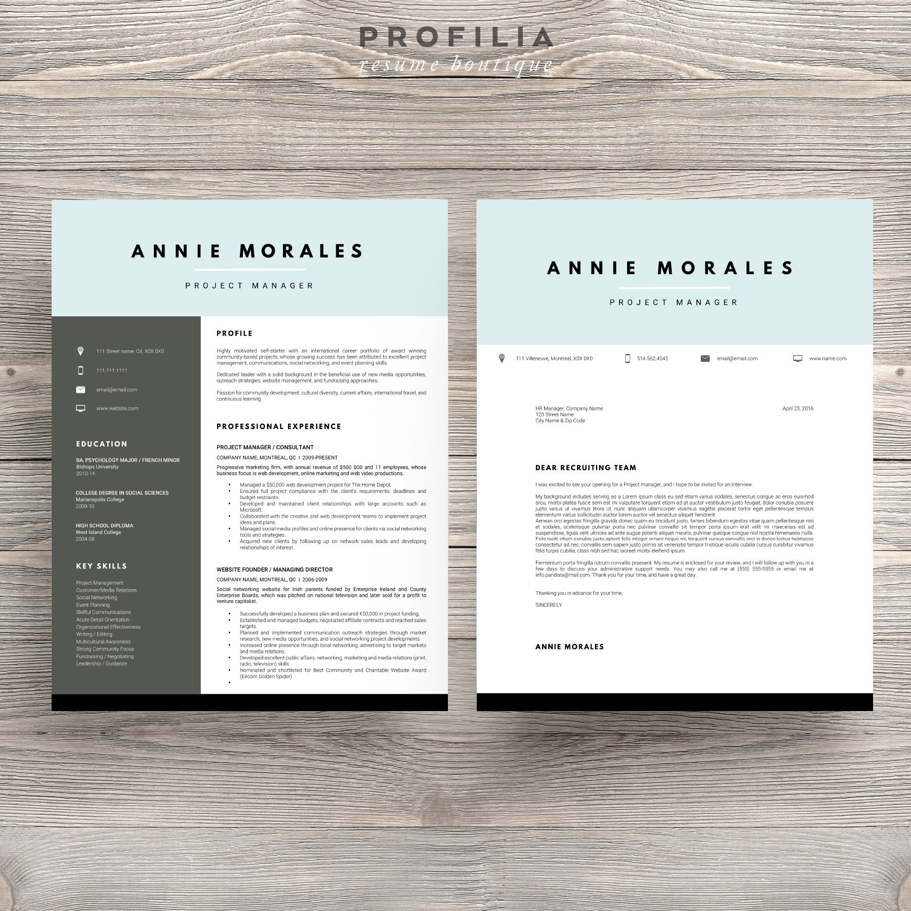 Modern Resume & Cover Letter Template --- Editable word format (#2)