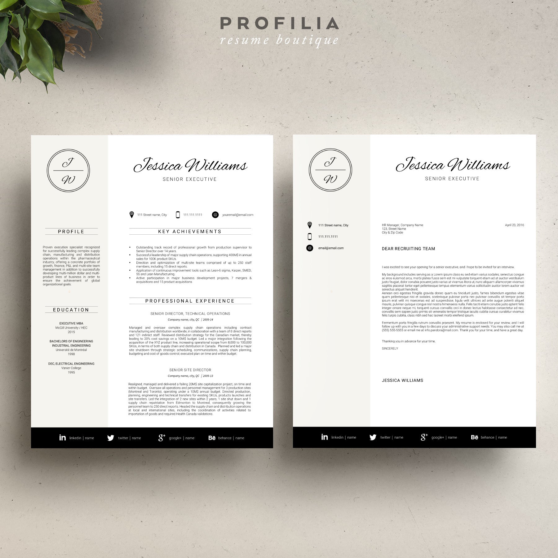 FREE ITEM - Modern Resume & Cover Letter Template --- Editable word format (#11)