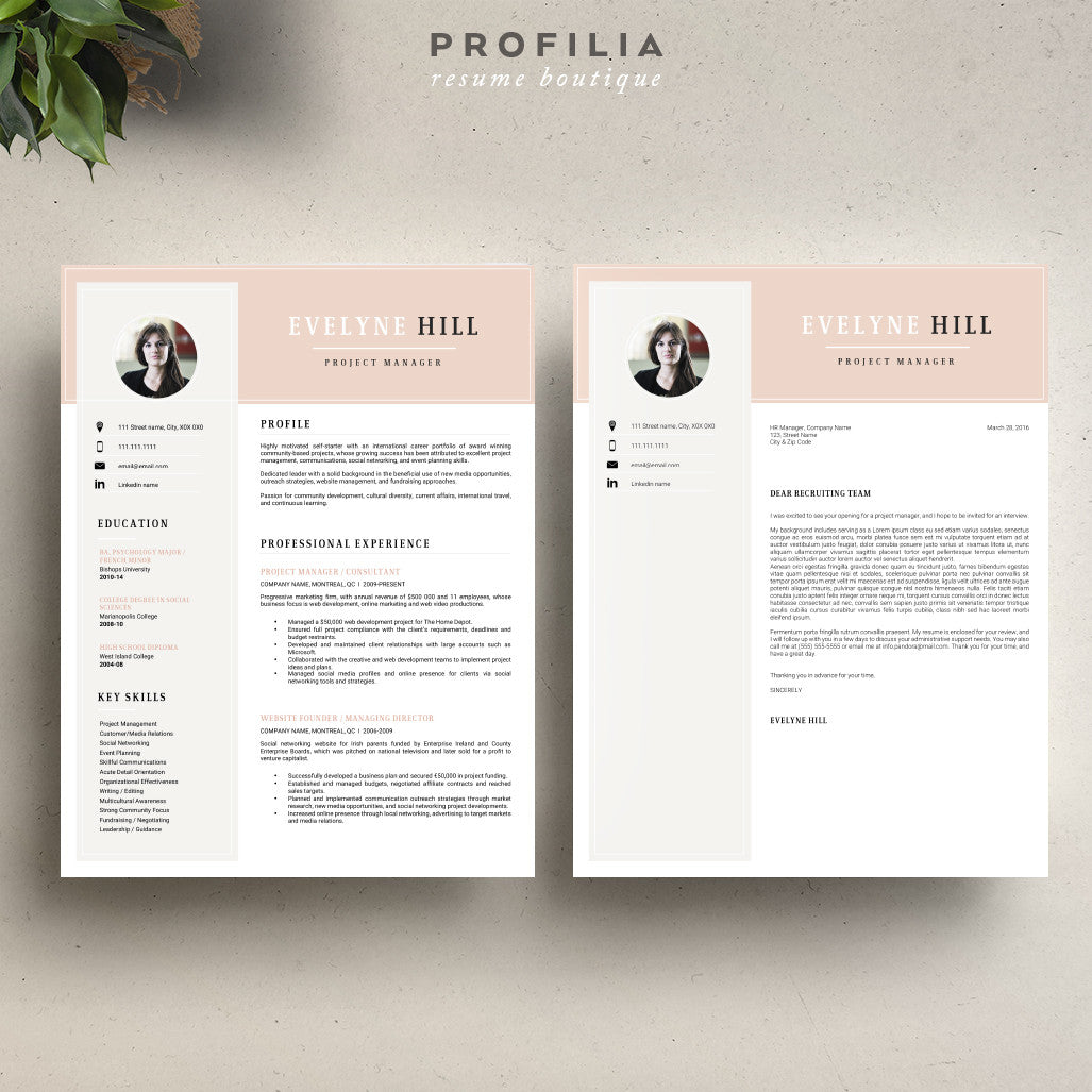 Modern Resume & Cover Letter Template --- Editable word format (#17)