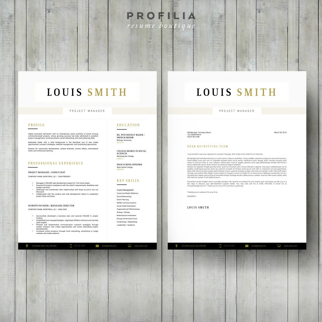 Modern Resume & Cover Letter Template --- Editable word format (#20)