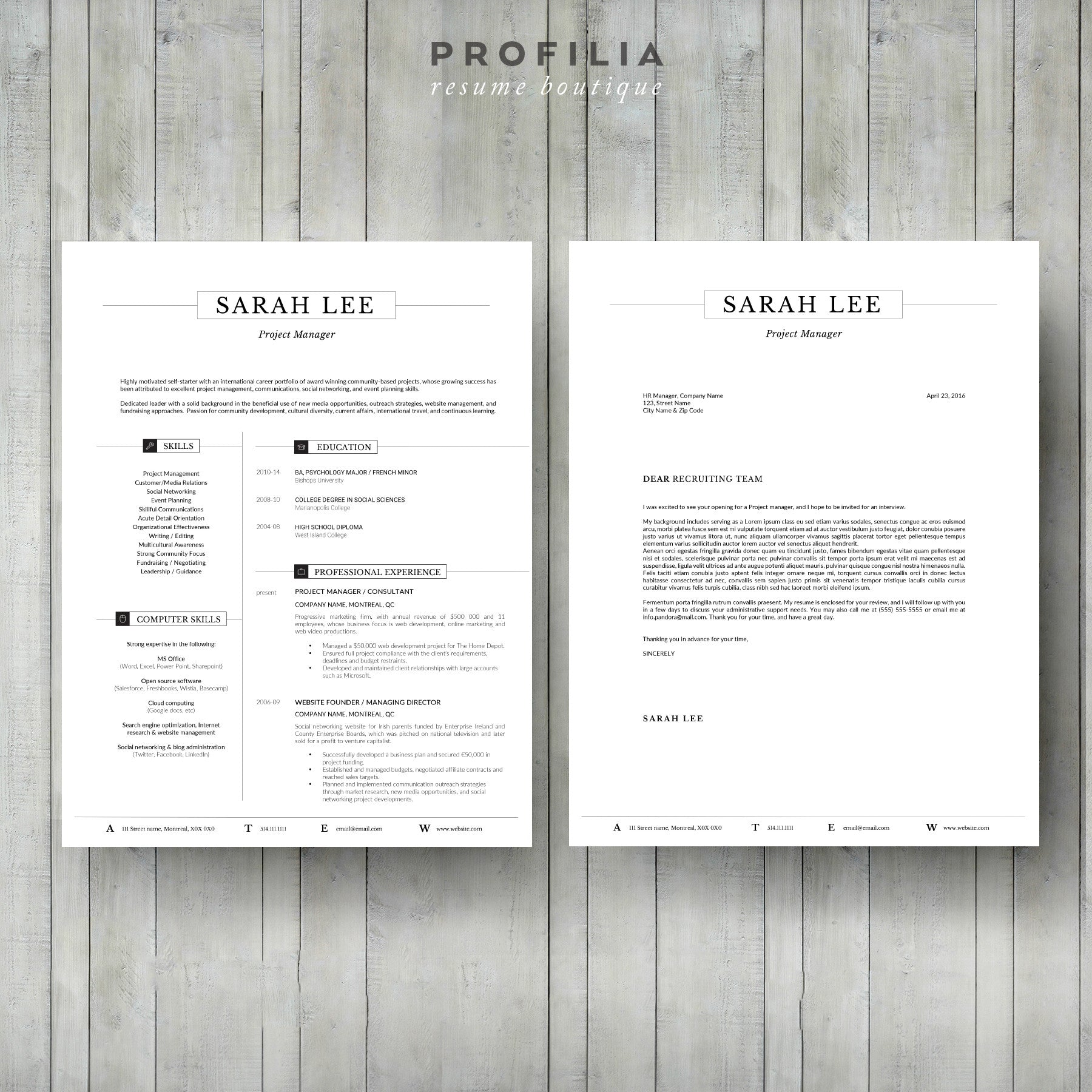 Modern Resume & Cover Letter Template --- Editable word format (#5)