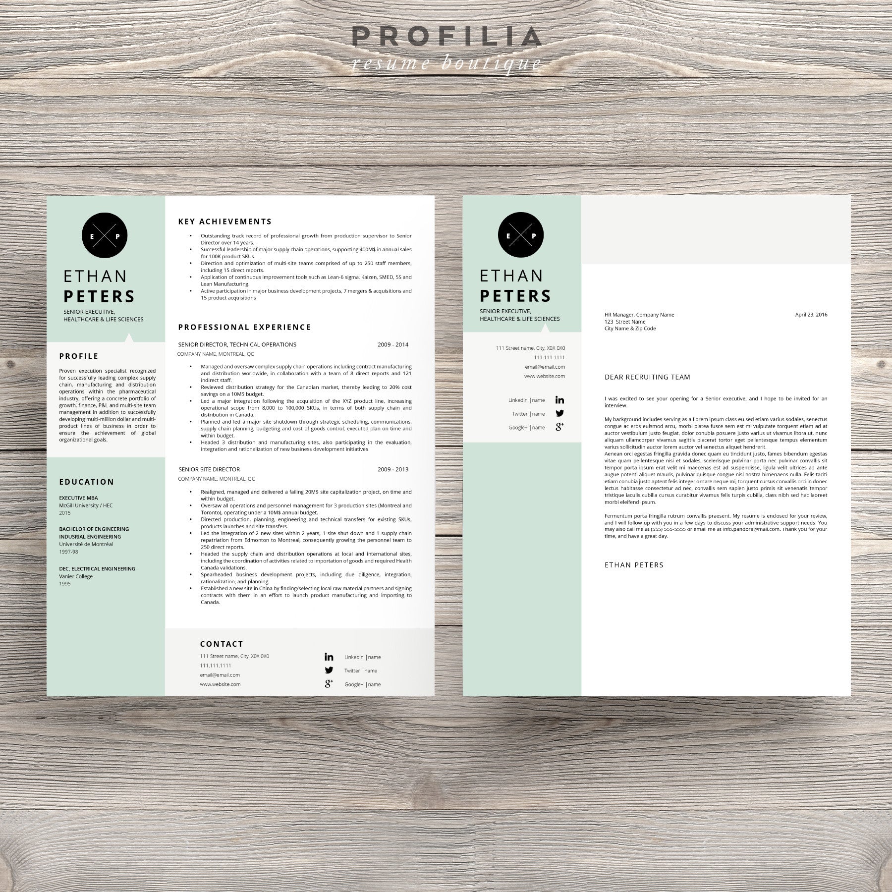 Modern Resume & Cover Letter Template --- Editable word format (#7)