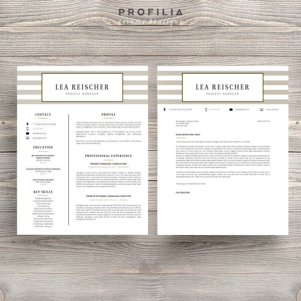 Modern Resume & Cover Letter Template --- Editable word format (#16)