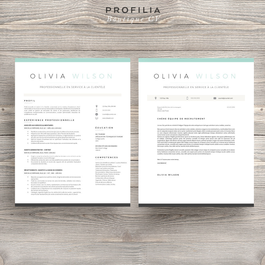 Modèle de CV et Lettre de présentation à télécharger --- Fichier en format Word modifiable (#12)