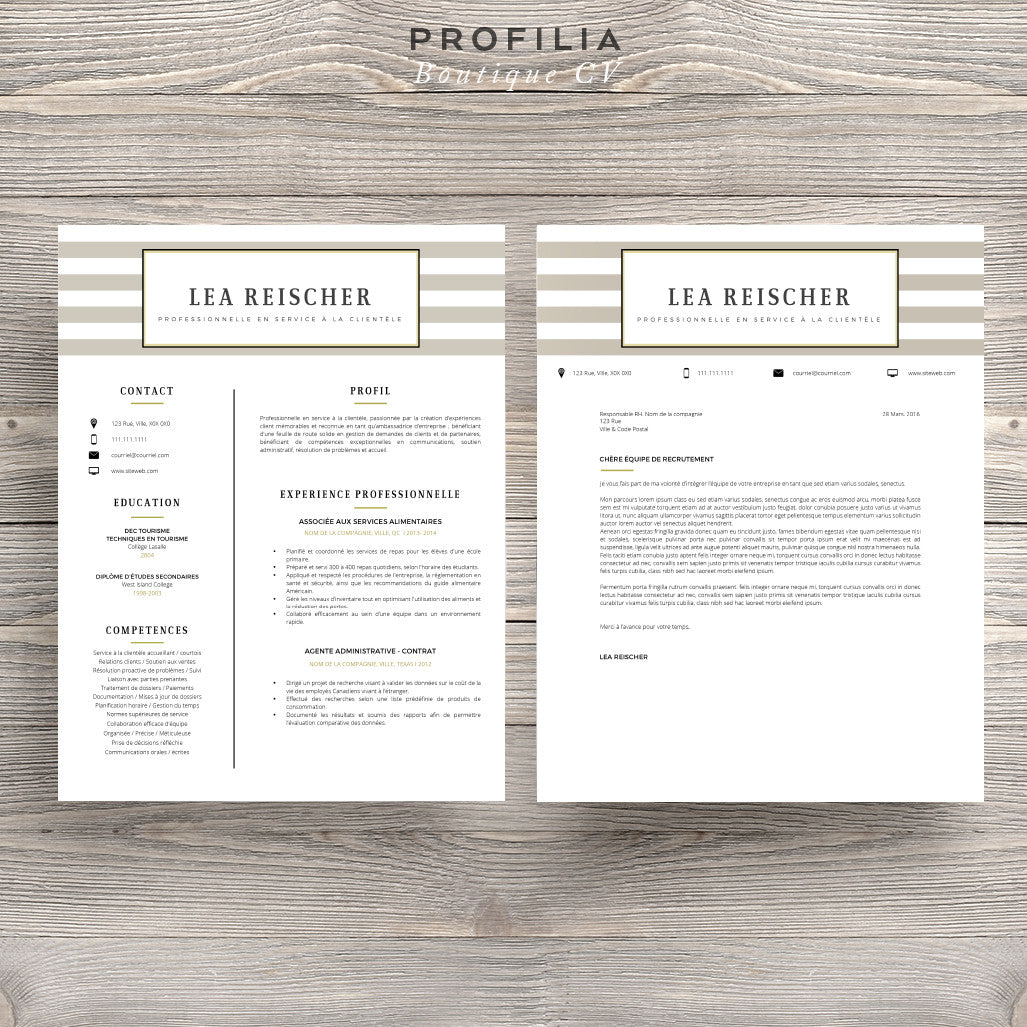 Modèle de CV et Lettre de présentation à télécharger --- Fichier en format Word modifiable (#16)