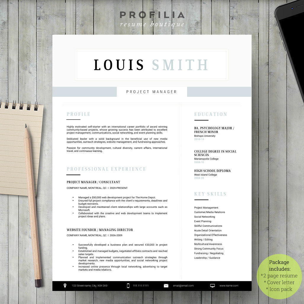 Modern Resume & Cover Letter Template --- Editable word format (#20)