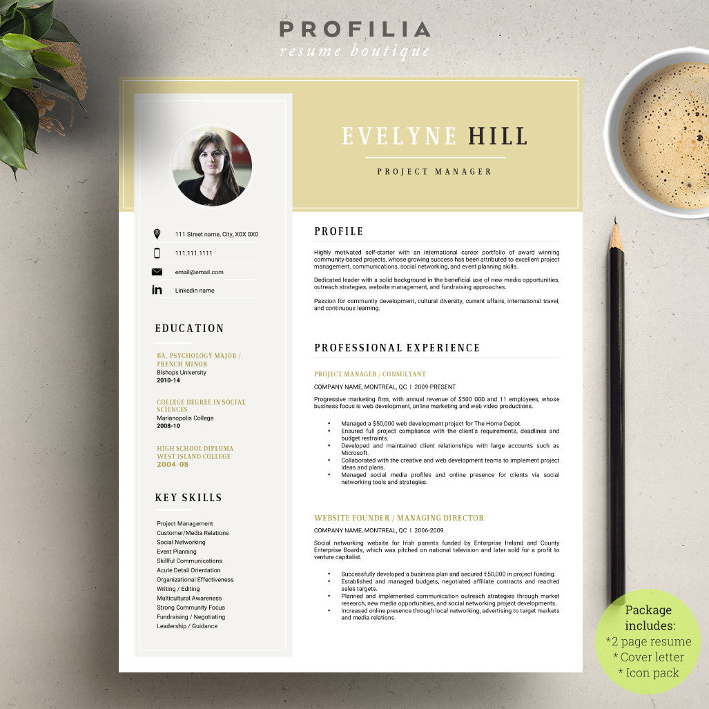 Modern Resume & Cover Letter Template --- Editable word format (#17)