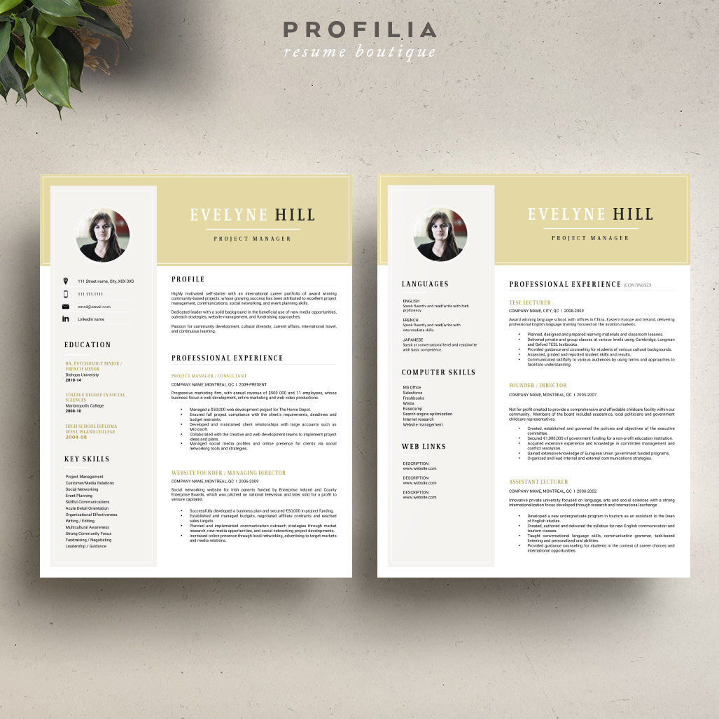 Modern Resume & Cover Letter Template --- Editable word format (#17)
