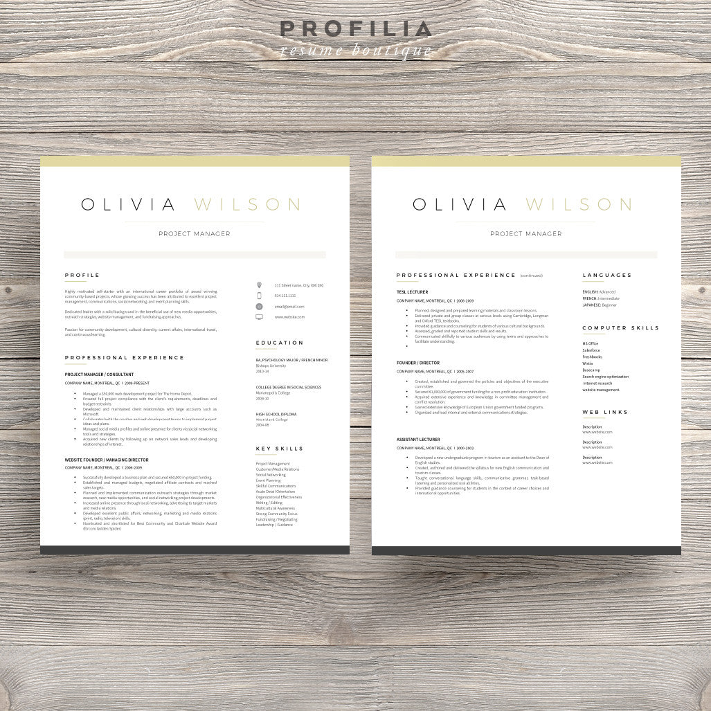 Modern Resume & Cover Letter Template --- Editable word format (#14)