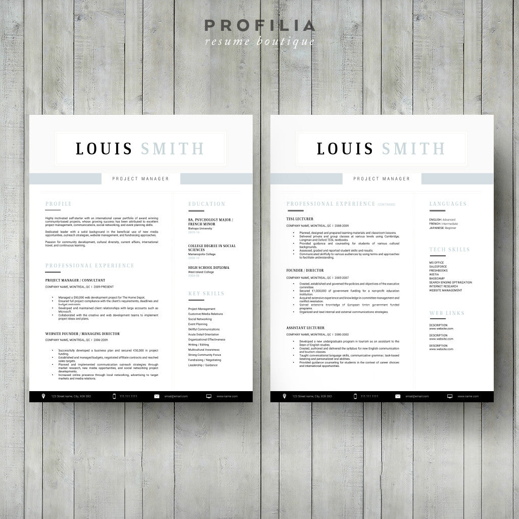 Modern Resume & Cover Letter Template --- Editable word format (#20)