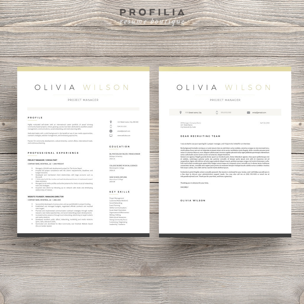 Modern Resume & Cover Letter Template --- Editable word format (#14)